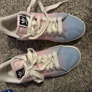 Adidas Stan Smith Pastel Pink & Blue Lace-Up Sneakers